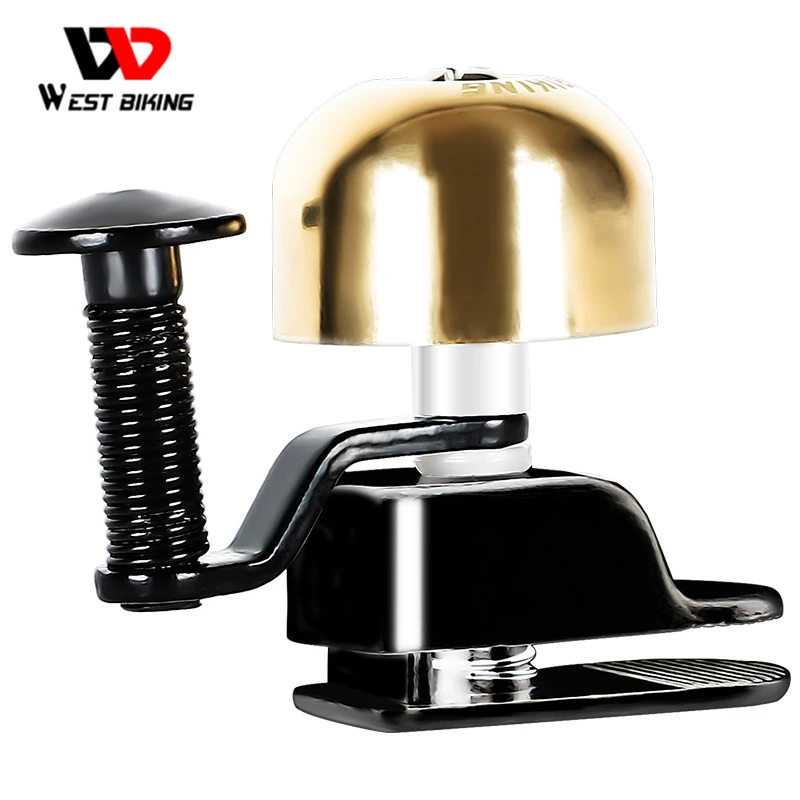 

WEST BIKING Mini Metal Bicycle Bell Alloy MTB Road Bicycle Horn Sound Alarm For Safety Cycling Handlebar Metal Ring Bike Bell