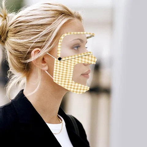 1 шт., прозрачная маска для лица, с принтом