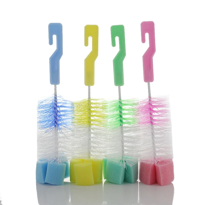 Щетка для чистки сосков 2 шт. губка бутылочек с молоком + щетка соски бутылочки