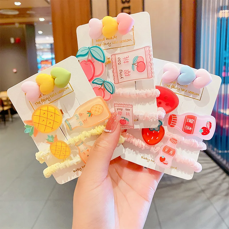 

5Pcs /Set Fashion Ins Korean Small Flower Hair Clip Sweet Side Clip Hair Ties Set Mori Girl Cute Hair Clip Kids Hair Accessories