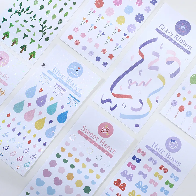 

1 Sheets Pvc Waterproof Scrapbook Stickers Confetti Decoration DIY Photo for Techo Journal Diary Album Stationery