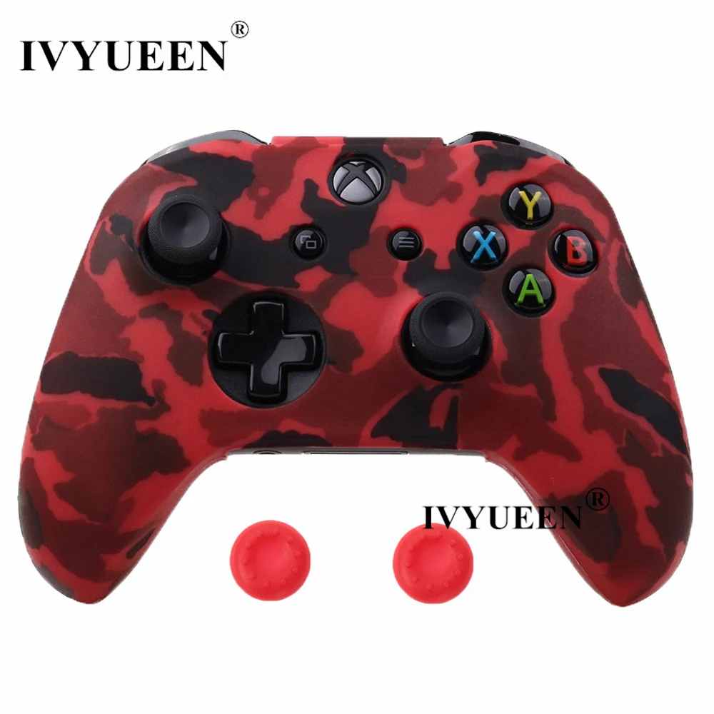 IVYUEEN водопроводная Печать Камуфляж силиконовый чехол для Xbox One X S контроллер защитный чехол с джойстиком ручки - Цвет: Red Camo