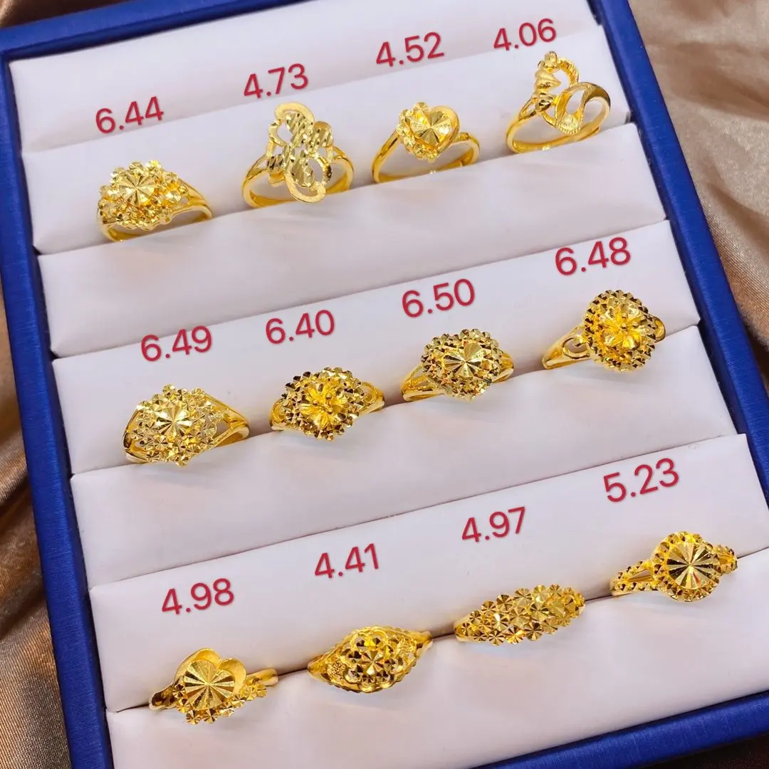 Кольцо из чистого золота HX 24 К Настоящее золото 999 пробы элегантные блестящие