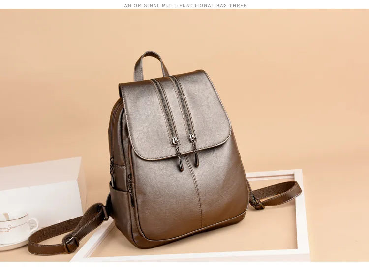Brand New Laptop Backpack Women Leather Luxury Backpack Mochilas Feminina Ladies Fashion Backpack Satchel School Bag Pu