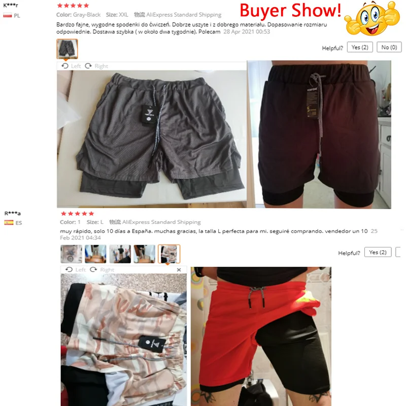 

2021 Camo Running Shorts Men 2 In 1 Double-deck Quick Dry GYM Sport Shorts Fitness Jogging Workout Shorts Men Sports Short Pants
