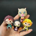 4 шт. версии демон убийца Kimetsu без Yaiba фигурку Tanjiro Nezuko Zenitsu демон убийца Kawaii Фильм модель детские игрушки куклы