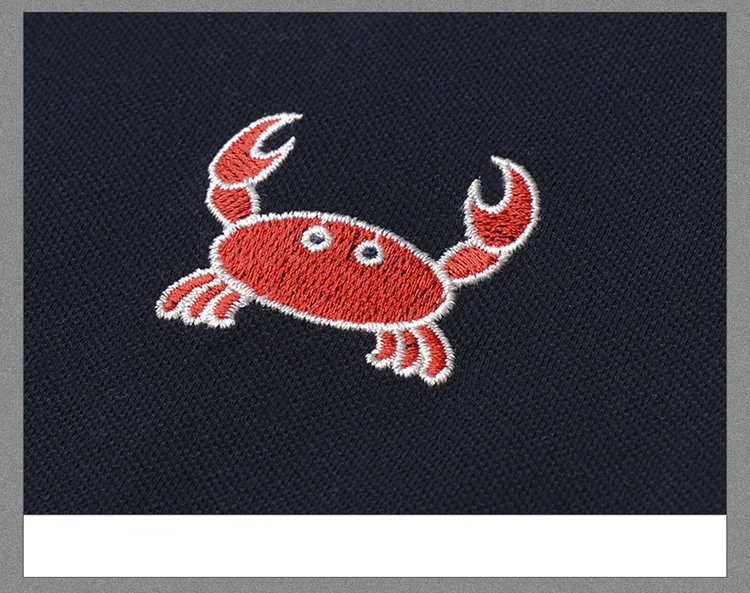 

2021 Fashion TB Brand T-shirt Turn-down Collar Patchwork Short-sleeved T-shirt Men Cotton Shark Embroidery Summer Clothing