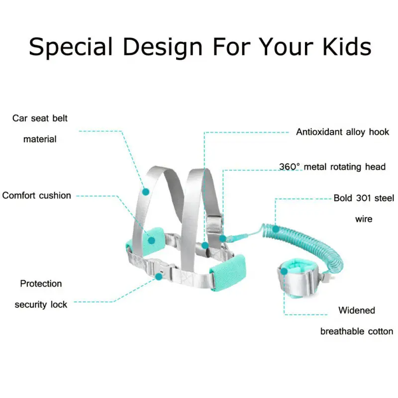 Привязь на запястье для детей преддошкольного возраста ремни безопасности