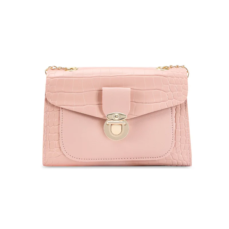 

Female Bag Korean Version 2021 New Chain Crocodile Pattern Shoulder Messenger Bag Women's Fashion Cute Mobile Phone Lipstick Bag