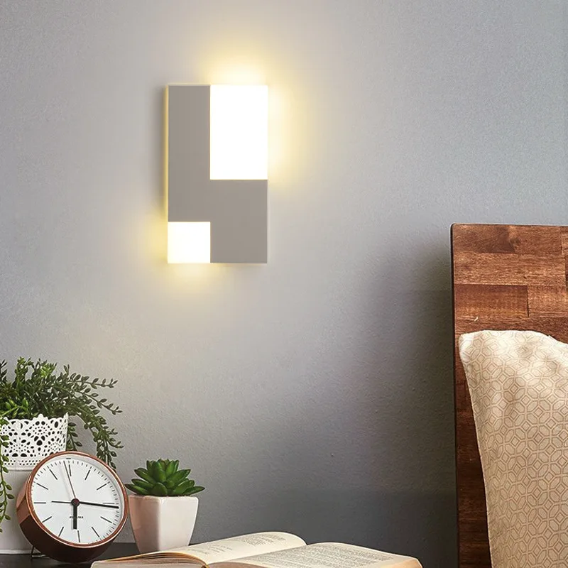 

nordic led wood aplique luz pared luminaire wall lights lampara pared luminaria de parede bedroom beside lamp