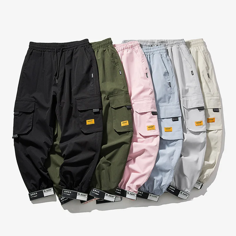 

Black Cargo Pants Men Hip Hop Streetwear Jogger Harem Trousers Men Casual Harajuku Sweatpants Brand 2021 Summer Mens Pants