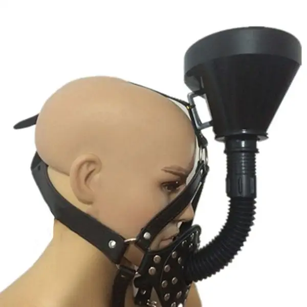 Воронка забавная затычка для рта Связывание искусственная кожа шапка-маска