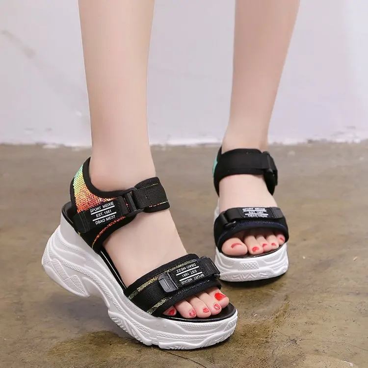 Сандалии женские спортивные на платформе босоножки толстой нескользящей