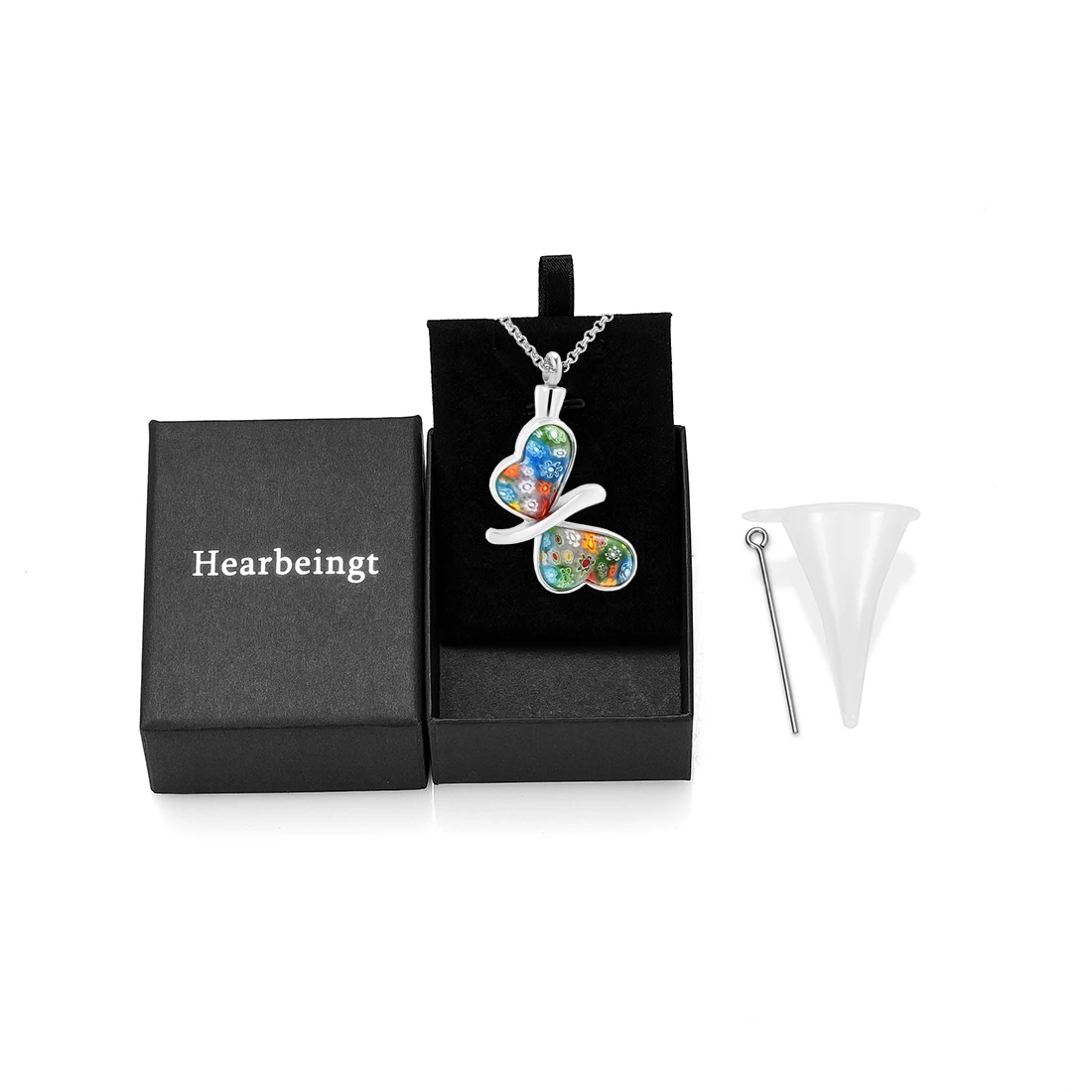 

IJD8117 Stainless Steel Cremation Color Butterfly for Ashes Urn Memorial Keepsake for Beloved's Necklace Pendant Jewelry