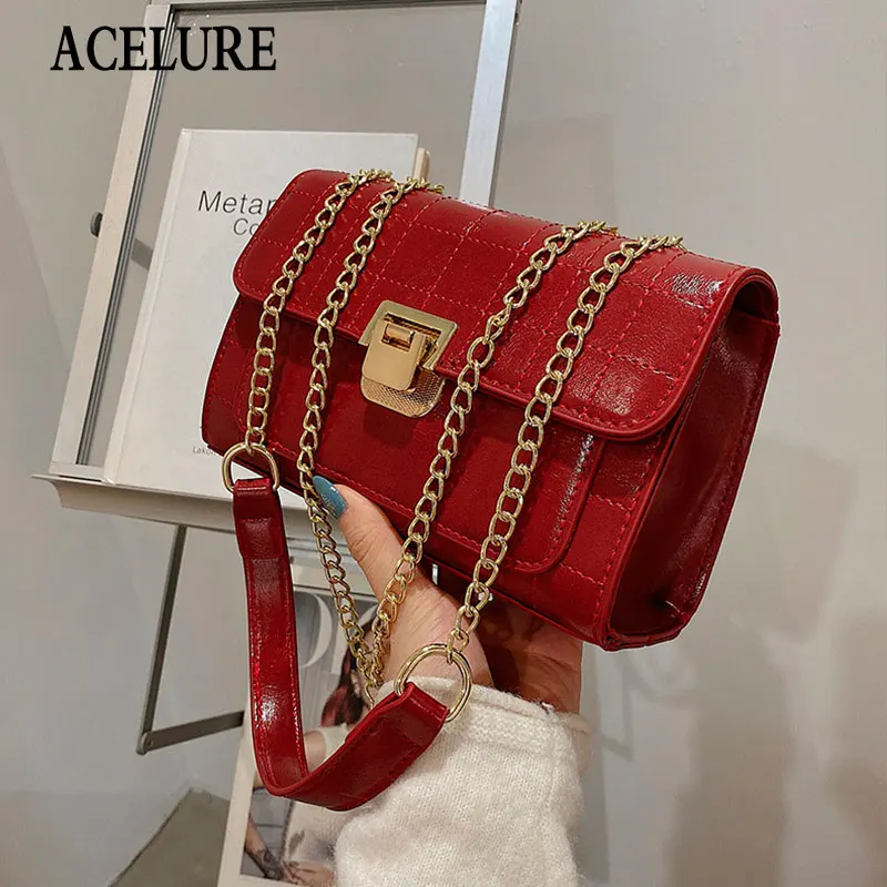 

ACELURE Simple Style Solid Color Shoulder Crossbody Bags for Women Soft PU Leather Small Messenger Bags Ladies Shopping Purse
