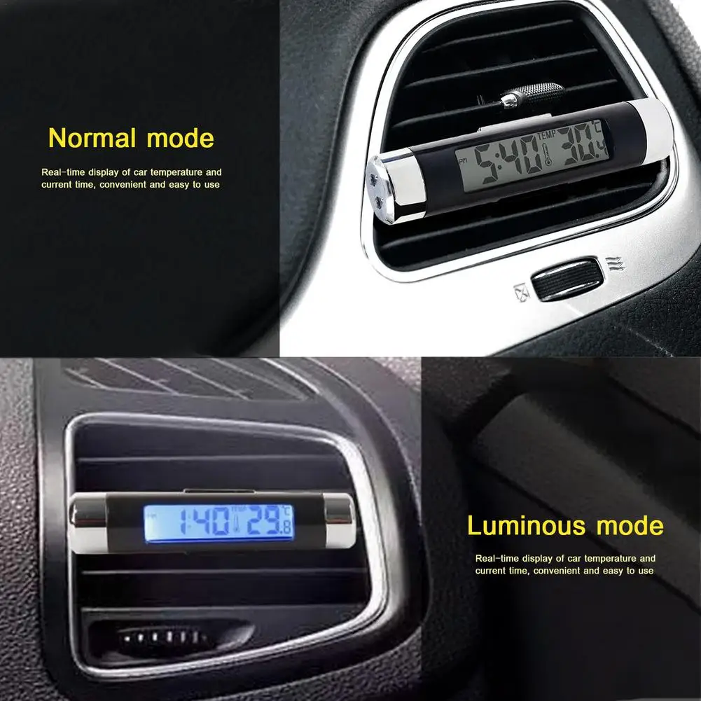 2 в 1 автомобильные электронные часы с термометром и светодиодный Ной подсветкой |