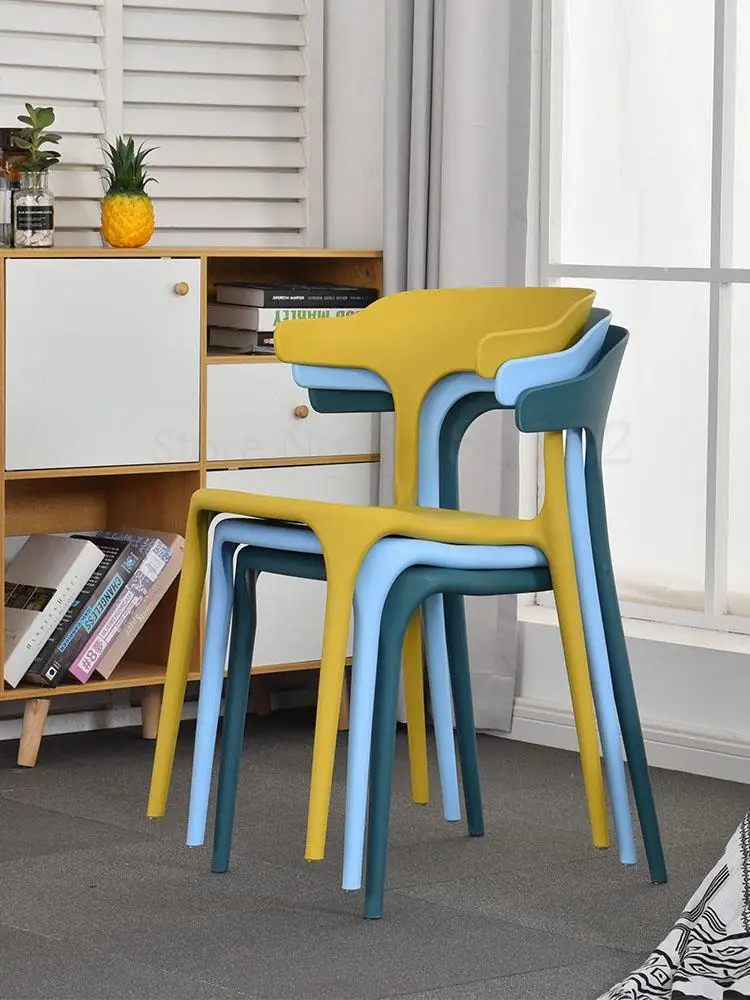 Утолщенный пластиковый стул для взрослых современный минималистичный домашний
