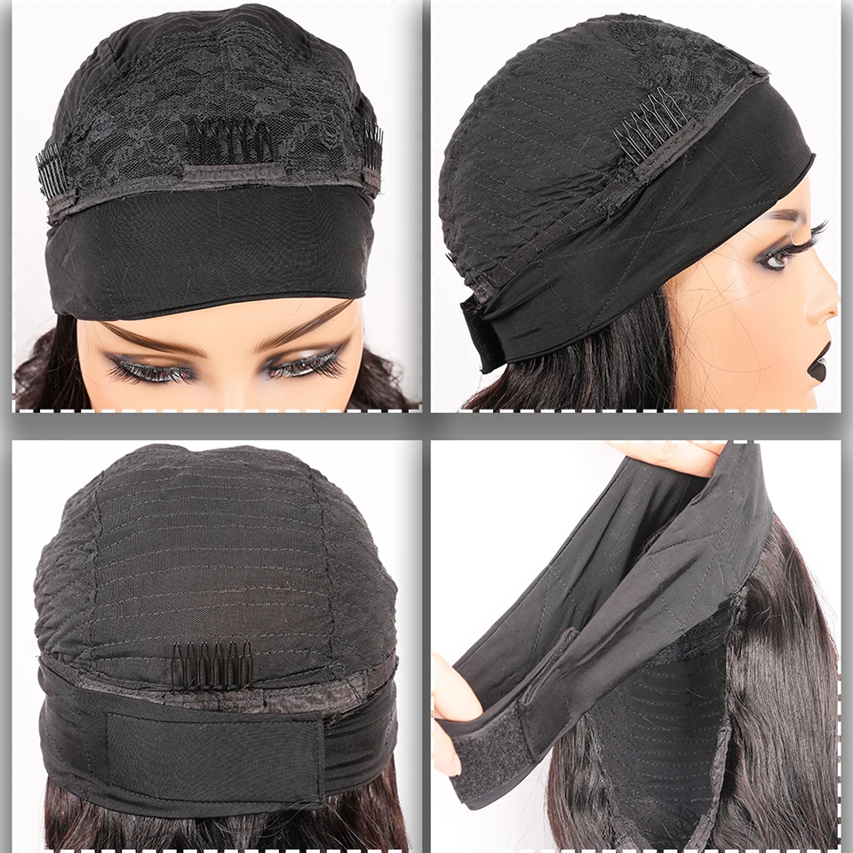 Aliballad Deep Wave Headband Wig Human Hair Glueless Machine Wigs Brazilian Remy For Women 12 to 36 Inch | Шиньоны и парики