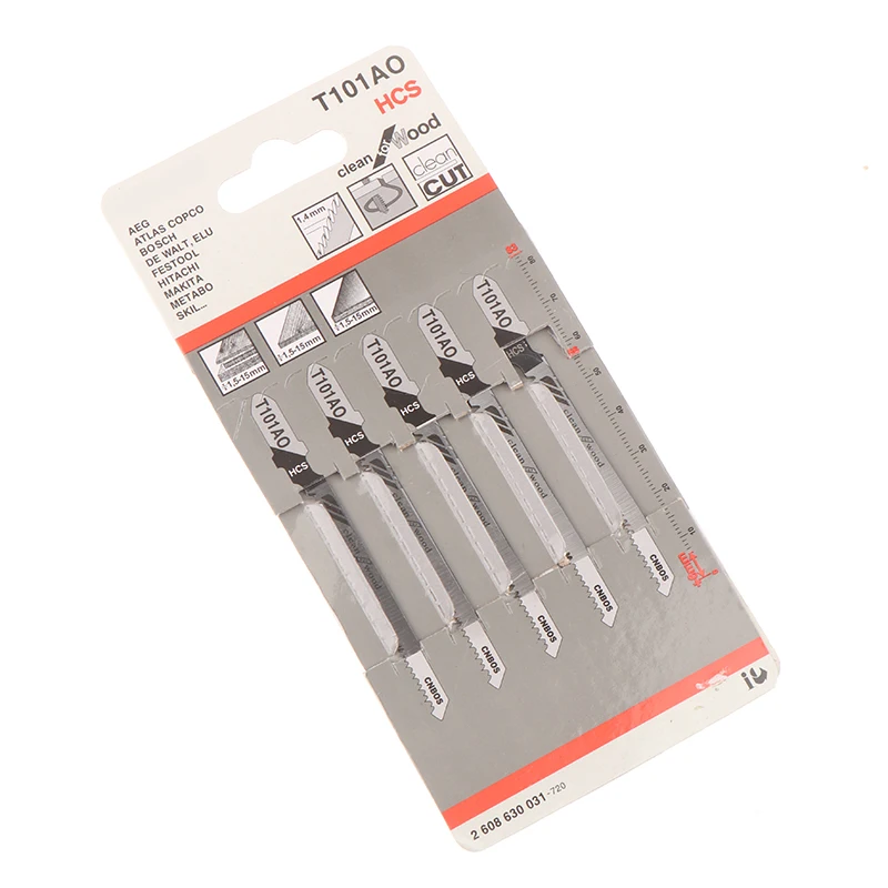 

5pcs/lot High carbon steel T101AO HCS T-Shank Jigsaw Blades Curve Cutting Tool For Wood Plastic Saw