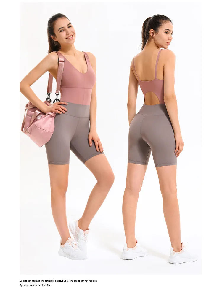 Соблазнительные Комбинезоны для йоги с открытой спиной облегающие спортивные
