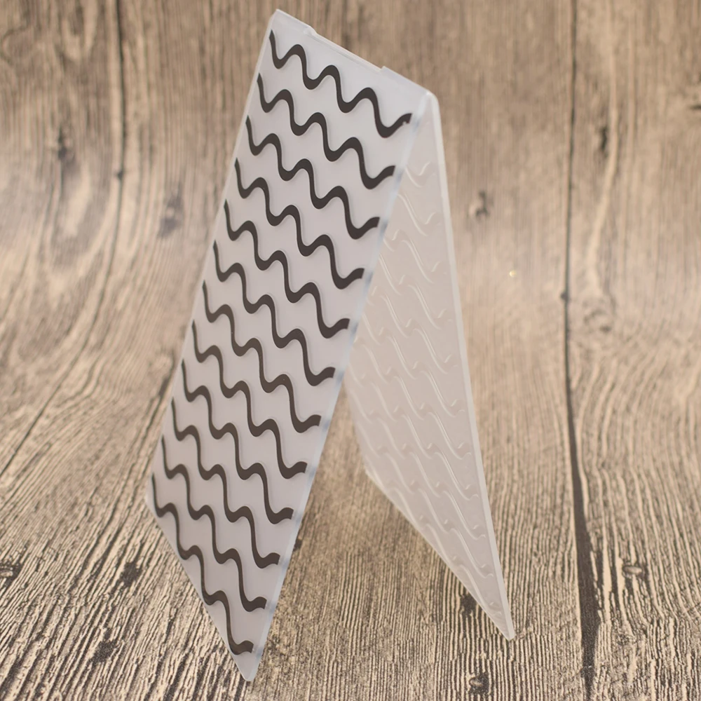 Волнистый шаблон пластиковый для тиснения трафарет скрапбукинга фотоальбома