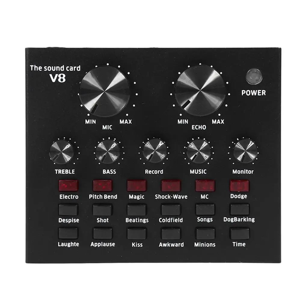 

V8 Audio USB External Sound Card Headset Microphone Webcast K Song Stereo Entertainment Live Broadcast For PC Phone Computer