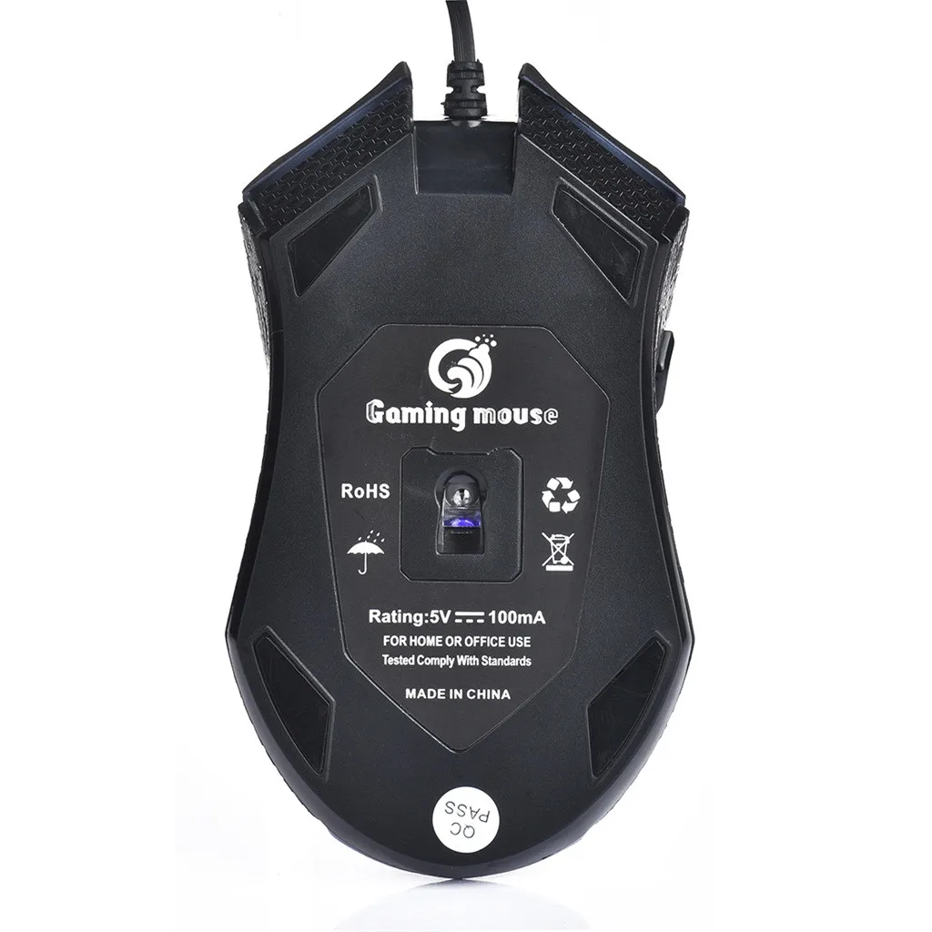 USB эргономичная Проводная игровая мышь 7 режимов подсветки 1200/1800/2400/3600
