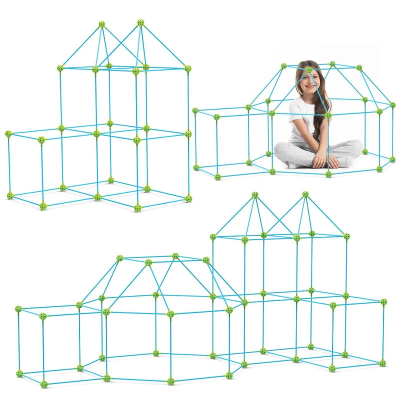 

Big Size Castles Tunnels Tent DIY Sticks Kids Sports Games Construction Fort Building Kit Globbles Balls Outdoor Toys For Child
