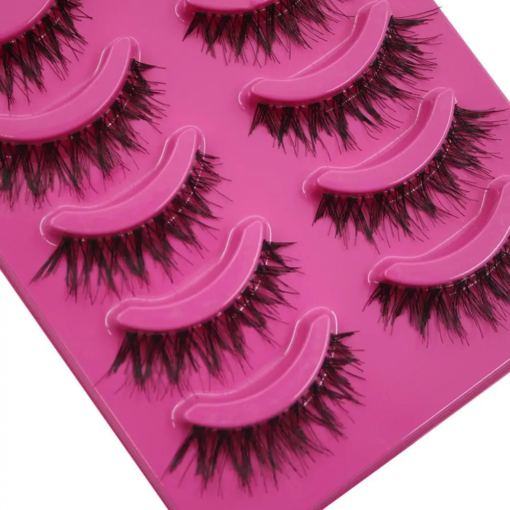 

5 Pairs False Eyelashes Set Makeup Handmade Messy Natural Cross False Eyelashes Perfect Eye Lashes