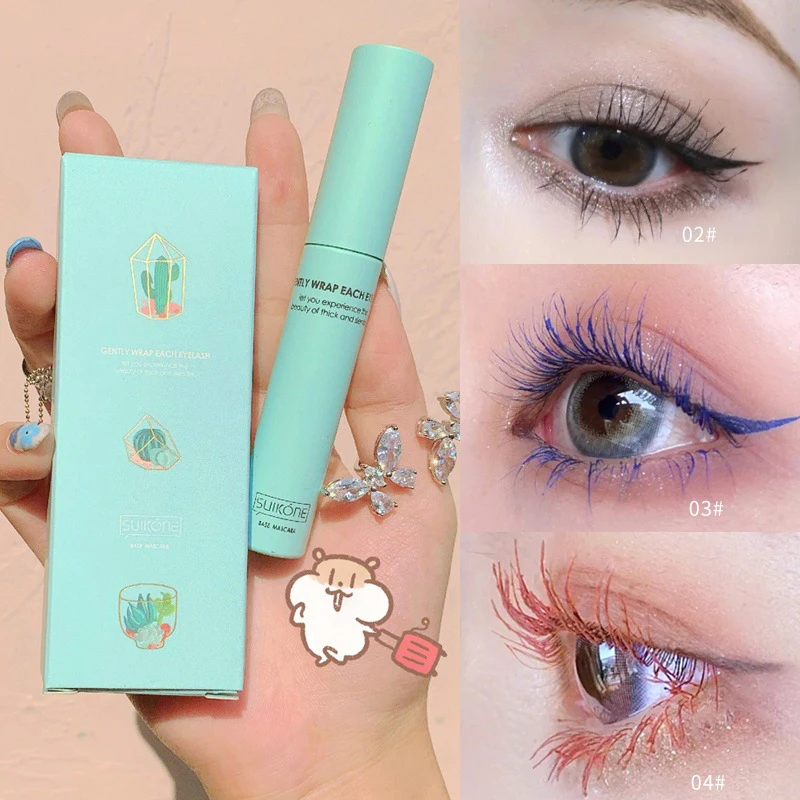 

SUIKONE Mascara Curling Small Brush Head Long Thick Long-lasting Waterproof Sweat-proof Mascara Eyelash Primer Eye Makeup TSLM2