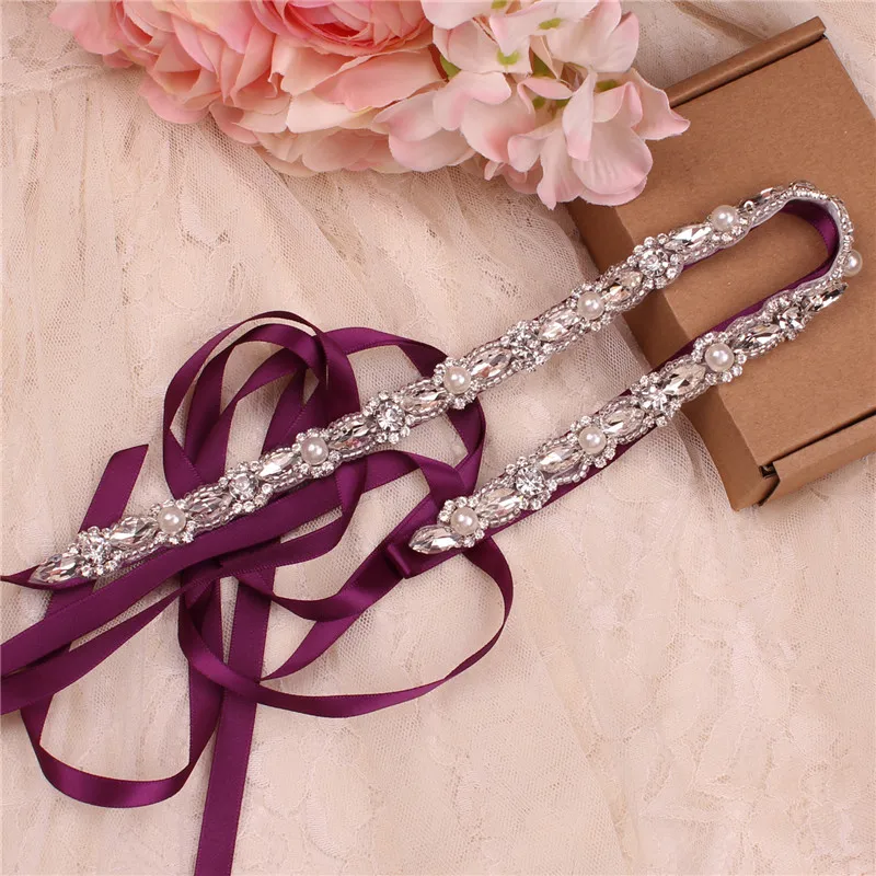 Стразы Свадебный ремень блестящий атласный свадебный пояс для свадебного платья