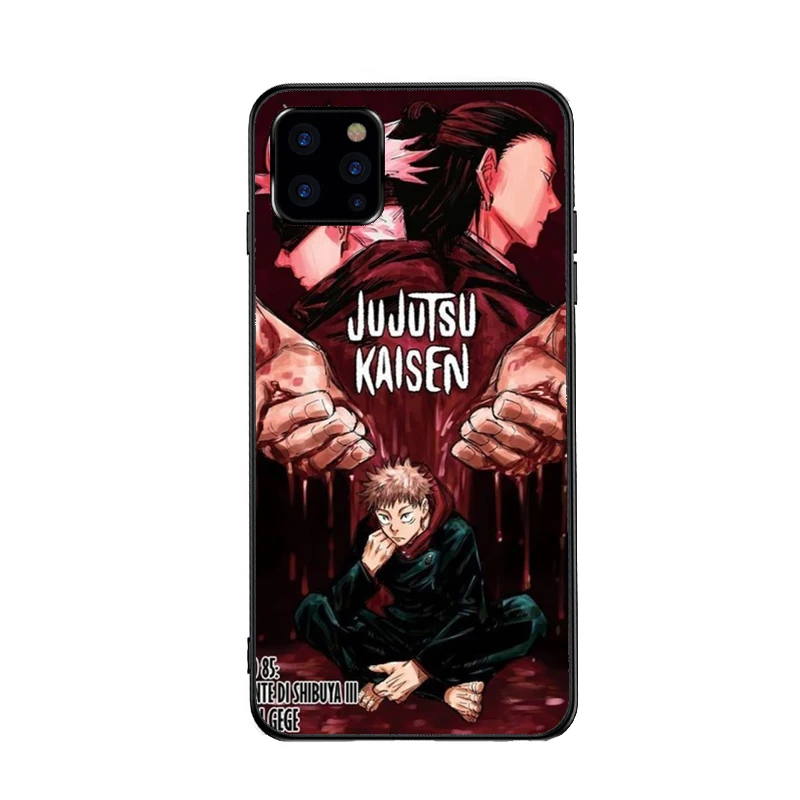 

ot Anime Jujutsu Kaisen Yuji Itadori Fushiguro Megumi Black Phone Case For iphone 12 11 Pro X Xs Max XR 7 8 Plus Silicon Soft Co