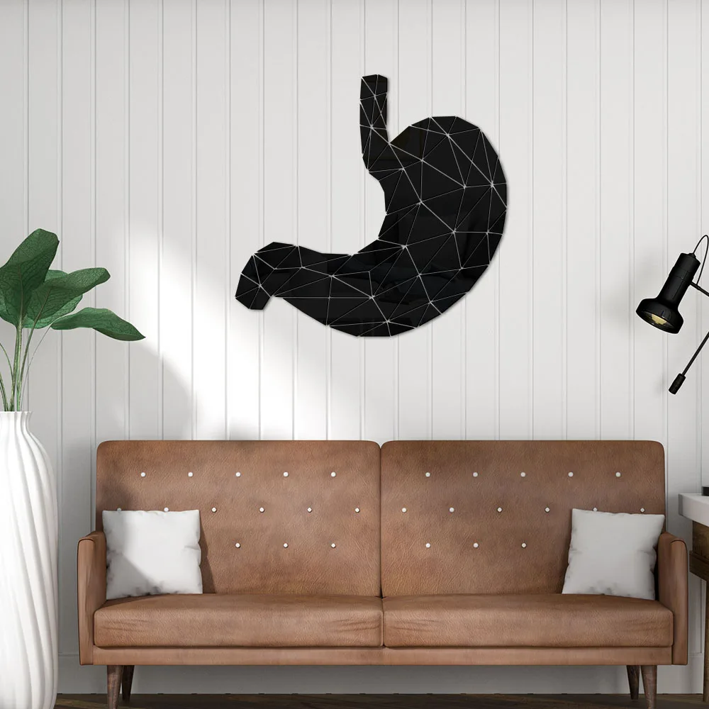 3D Зеркальная Наклейка на стену животная анатомия Геометрическая акриловая