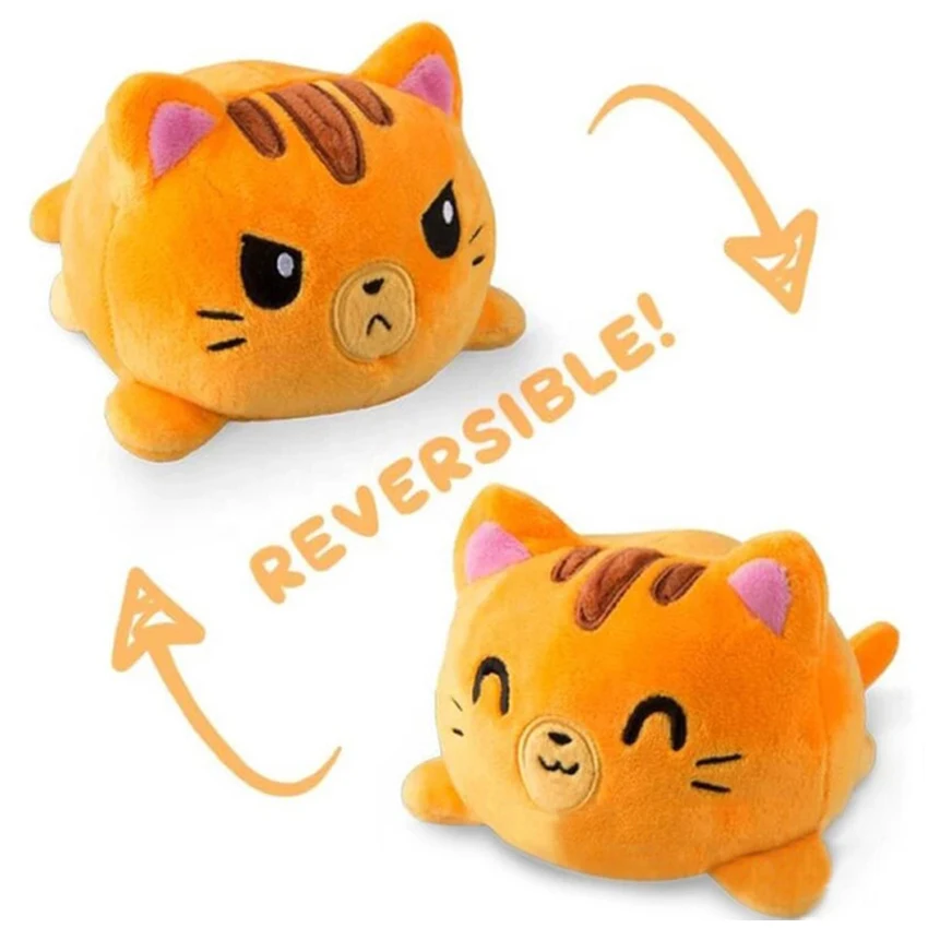 

Soft Simulation Reversible Cat Gato Plush Doll Children's Christmas Gifts Bouble-Sided Flip Plush Toys Children's Birthday Gifts