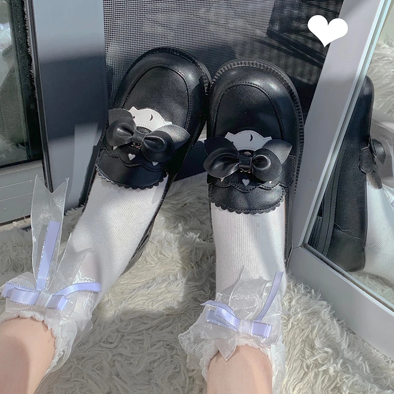 

Sweet Lace Bowknot Socks Japanese Harajuku Cotton Thin section Socks Lolita Girls Student Princess Cute Heap Heap socks Women