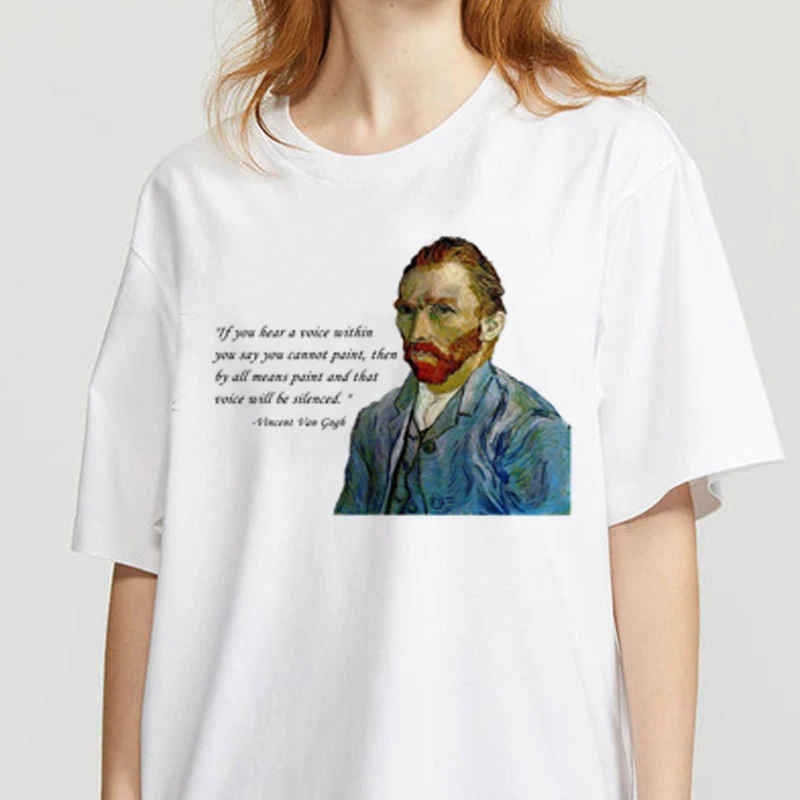 

Summer Women Tshirt Van Gogh Harajuku Aesthetic T Shirts Women Oil Painting Funny T-shirt tops Kawaii short-sleeved T-shirt