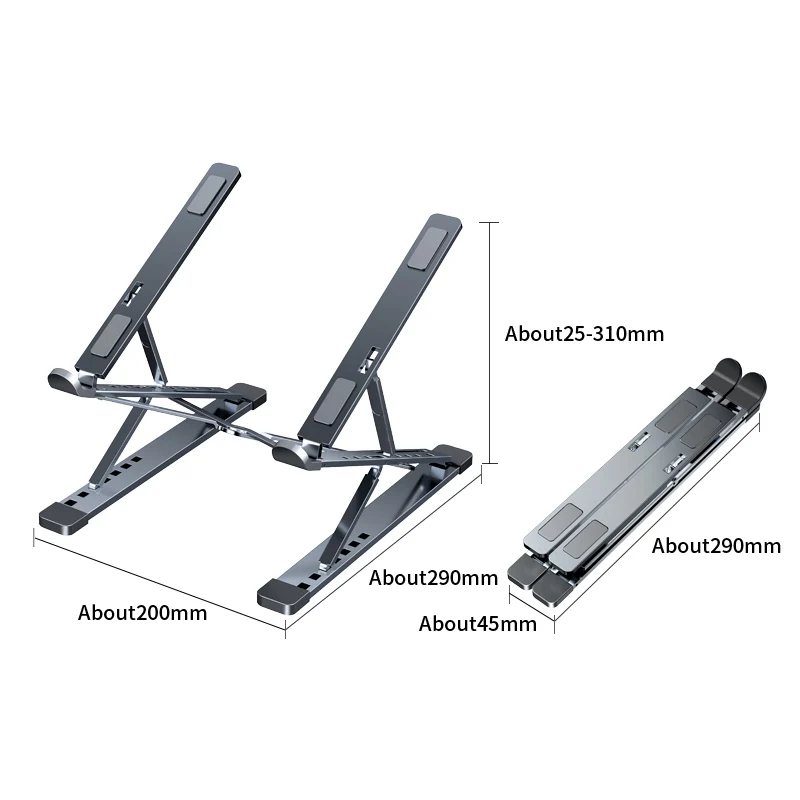 Adjustable Laptop Stand Aluminum For Macbook Foldable Computer PC Tablet Support Notebook Stand Table Cooling pad Laptop Holder images - 6