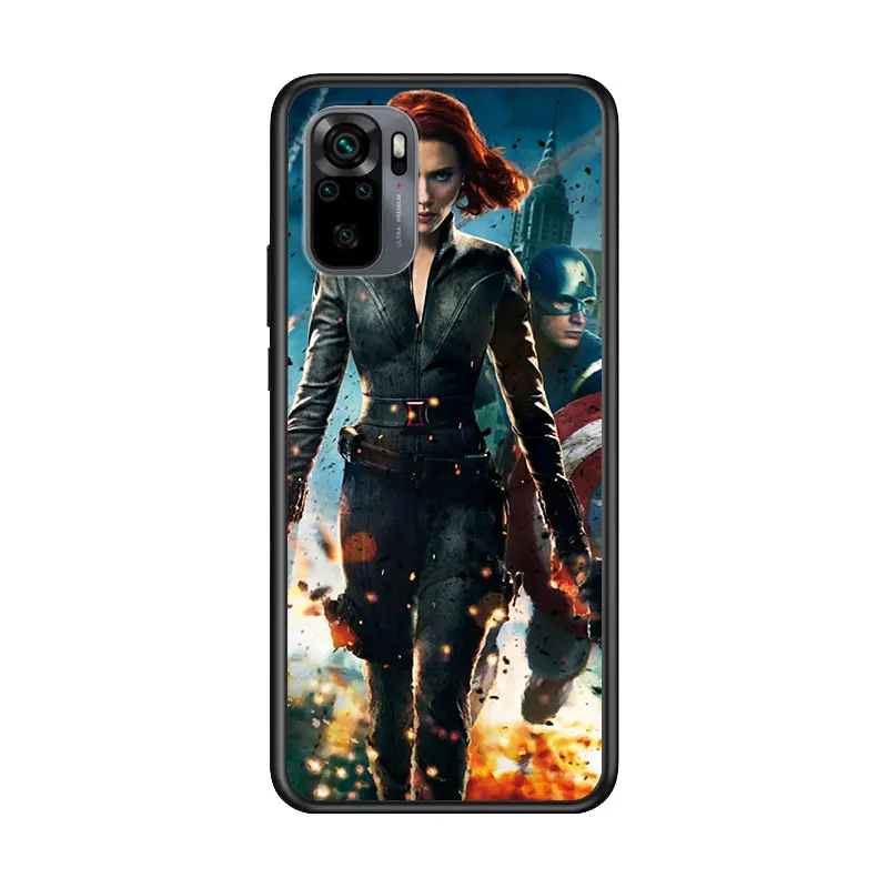 

Black Widow Marvel cool for Xiaomi Redmi Note 10 10S 9 9T 9S 9Pro Max 8T 8Pro 8 7 6 5 Pro 5A 4X 4 Soft Black Phone Case