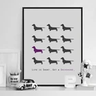 Такса Собаки Печать на холсте и плакат современные мульти такса щенок собака настенный Декор для дома комнаты Декор картина холст для живописи