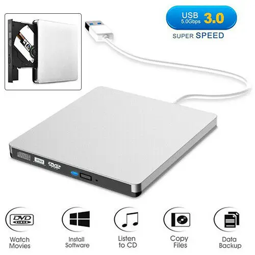 Внешний USB 3 0 DVD RW CD записывающий привод устройство для чтения дисков