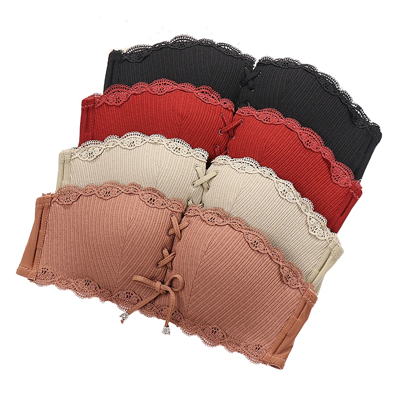 

Модный бандажный бюстгальтер пуш-ап, женское сексуальное нижнее белье, бюстгальтеры без бретелек, нескользящее нижнее белье с открытой спи...