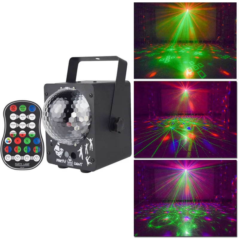 Bluetooth speaker laser stage lamp magic ball 60 patterns KTV bar voice DJ Projection Christmas holidays party | Освещение