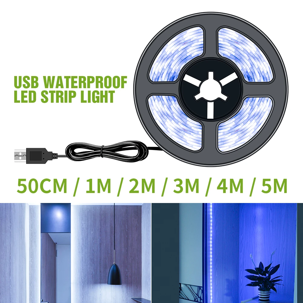 0 5 HDMI кабель 1 м 2 3 4 Водонепроницаемый Светодиодные ленты SMD 2835 DC 5V гибкие Диодная