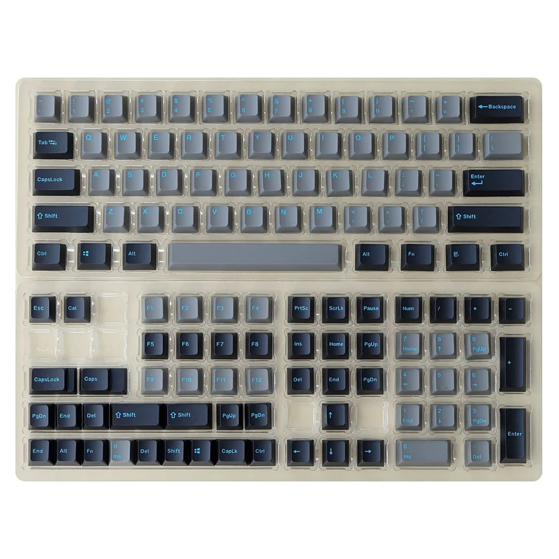 

123 Keys/set Graphite Cyan Theme Keycaps PBT Double Shot Dolch Key Caps OEM Profile With 1.75u 2u Shift For 68 84 Layout
