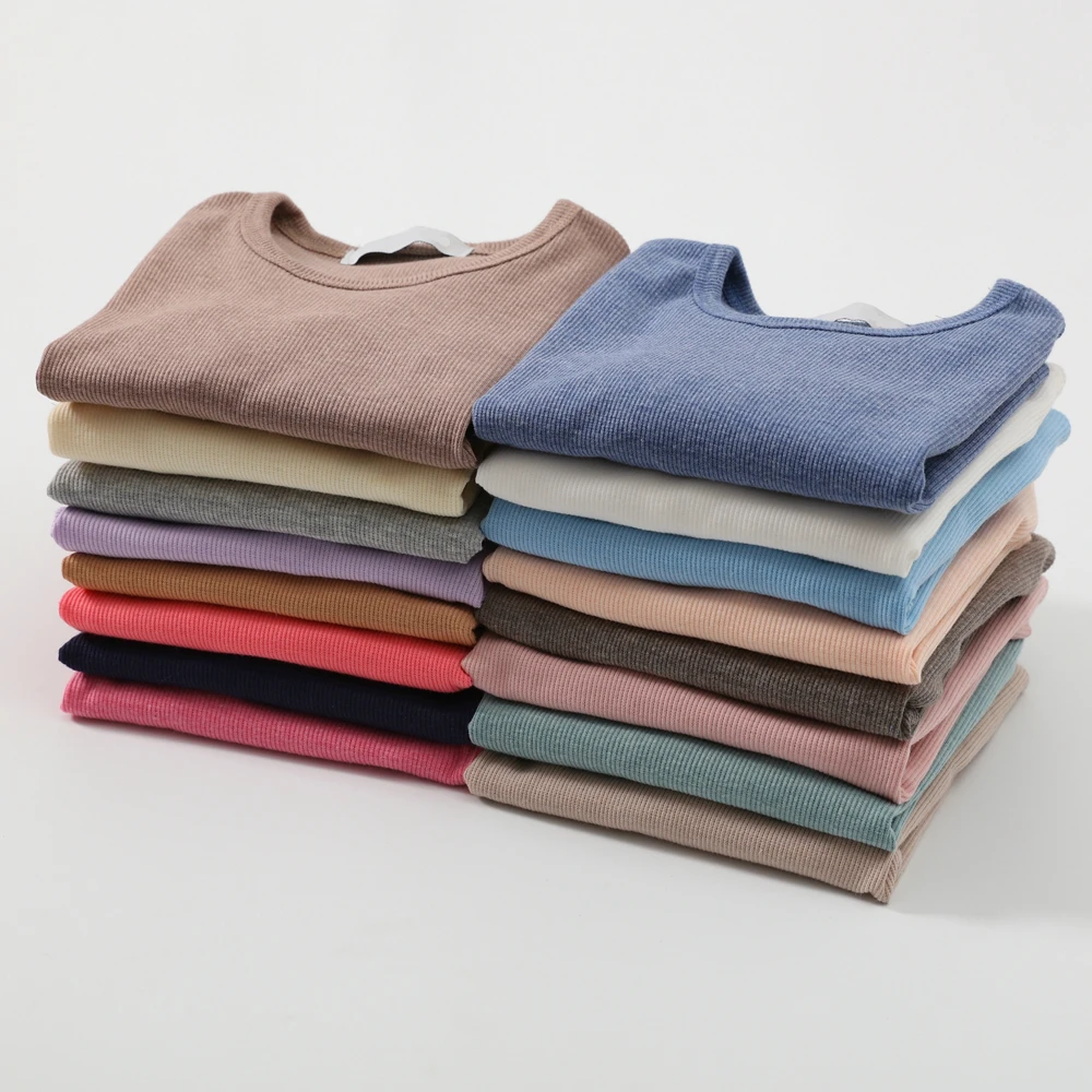 Детская приталенная пижама в рубчик комплект из топа и брюк одежда унисекс для