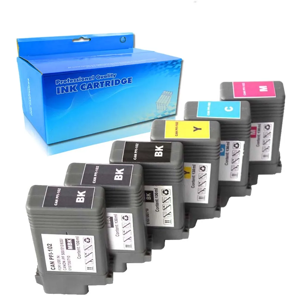 

Compatible Ink Cartridge PFI102 For Canon IPF500 510 700 710 720 760 650 655 750 755 600 605 610