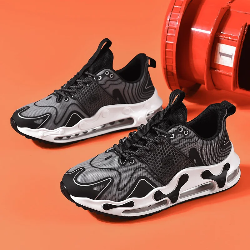 

Men's Sports Shoes 2021 Full Palm Air Cushion High Elastic Shock Absorption Fashion Casual Shoes Outdoor Fitness Running Shoes