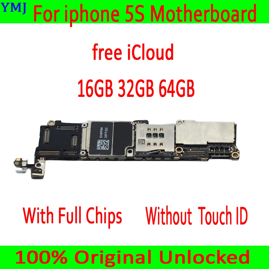 Оригинальная разблокированная материнская плата для iphone 5S без Touch ID, материнская плата для iphone 5S, бесплатный iCloud с системой IOS, хорошо протестирована