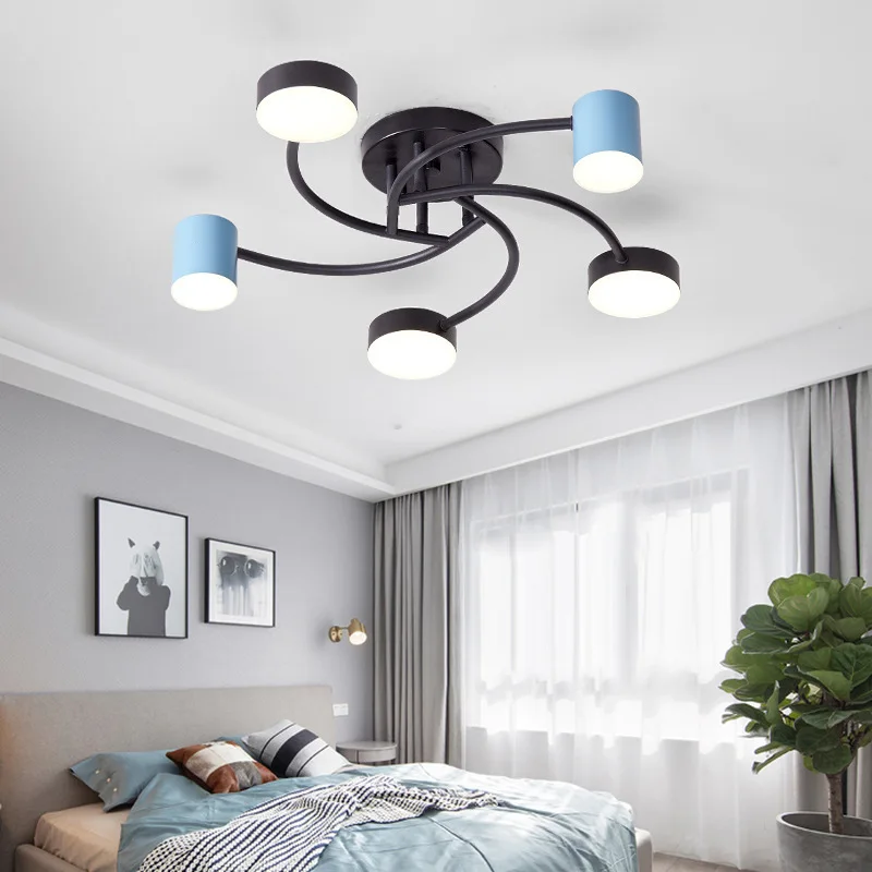 

Современный светодиодный потолочный светильник в скандинавском стиле, люминесцентный светодиодный светильник ильник для гостиной, спальн...