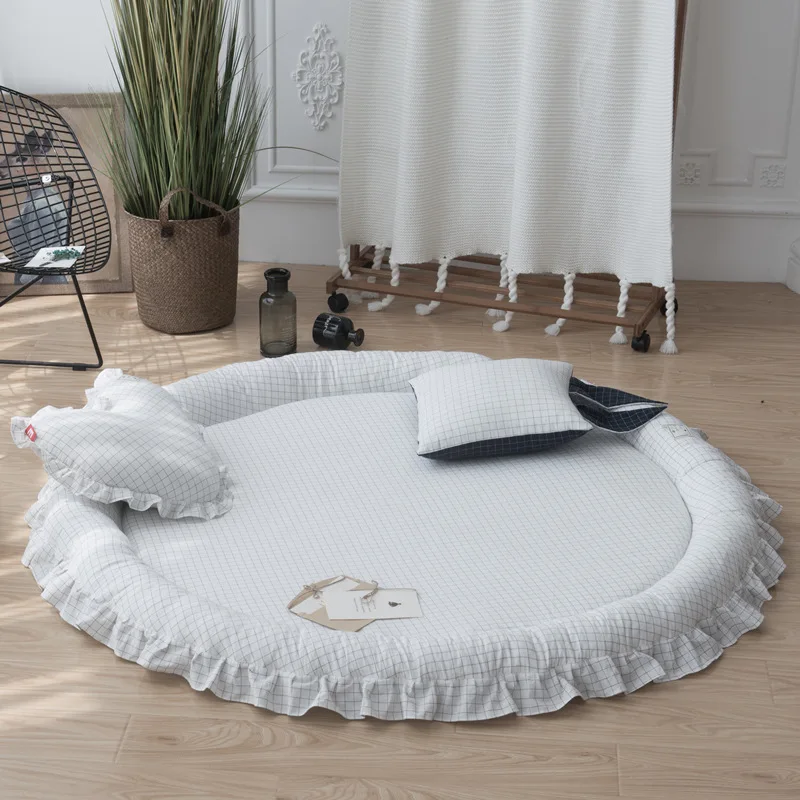 white sma Бантом ковер с refulles детский игровой коврик ковер 150*150 см домашний декор для детей коврик нескользящий; для пола коврики моющиеся съемный для маленьких мальчиков и девочек - Цвет: white sma